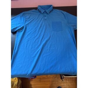 Under Armour Men's HeatGear Loose Blue Short Sleeve Polo Shirt Size Large L